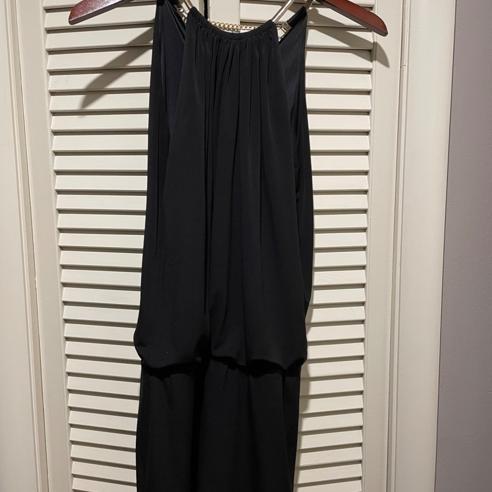 Jessica Simpson Gold Coil Necklace Black lined Cocktail Dress